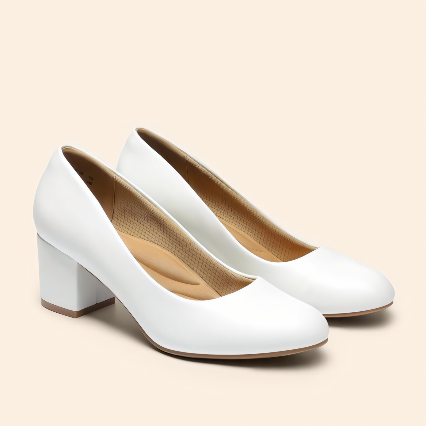 Pleated Block Heel Pumps